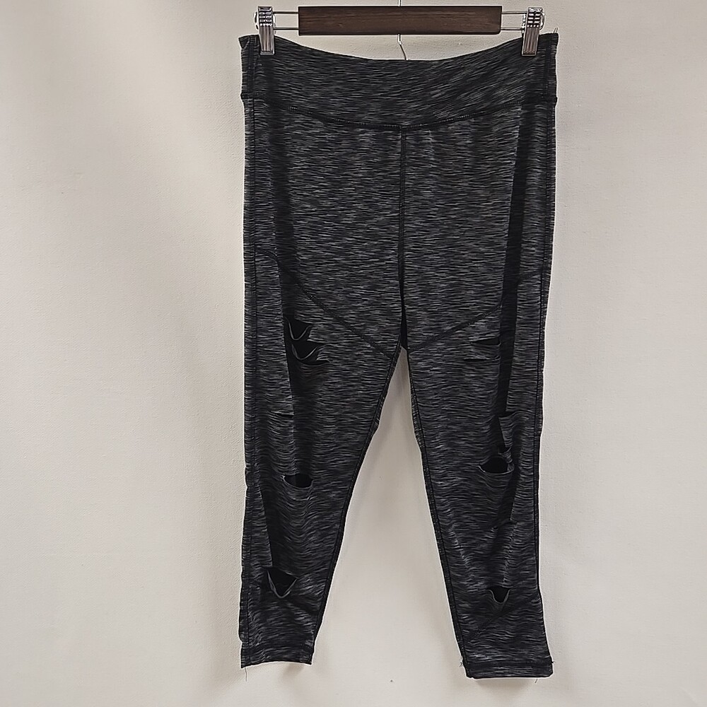 Daisy Fuentes Athletic Leggings Yoga Pants Women's Size Large Gray & Black